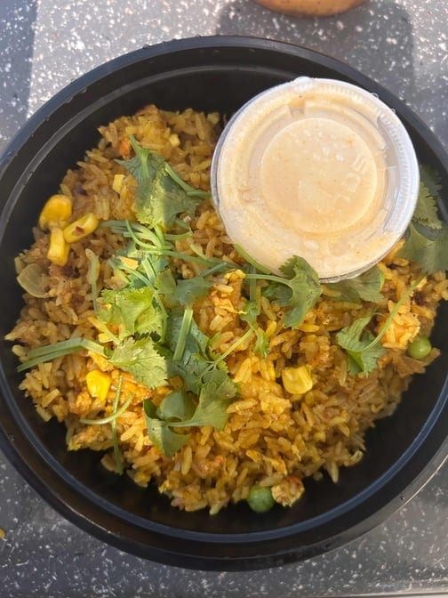 Tofu Curry Lemongrass Fried Rice.